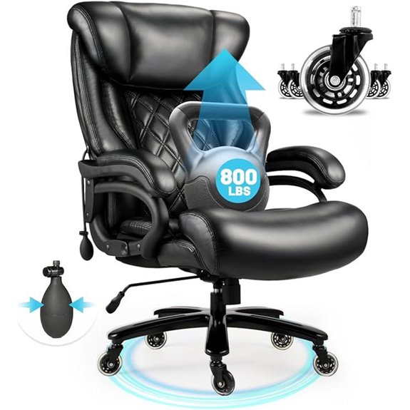 Big and Tall Executive Office Chair with Lumbar Support