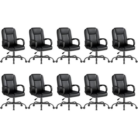 ZZH Leather Office Chair with Armrests and Adjustable Height
