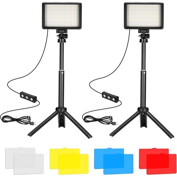 LED Video Light 2-Pack with Filters and Tripods