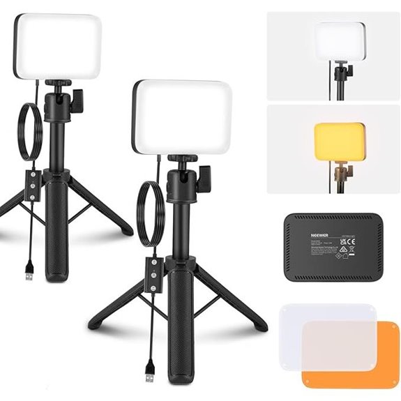 NEEWER LED Video Panel Light Kit with Tripods