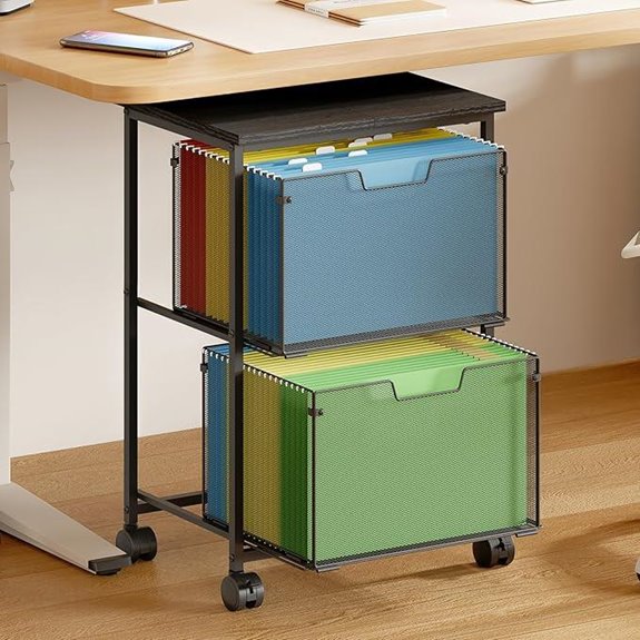 Letter/Legal Rolling File Cart with 2 Drawers