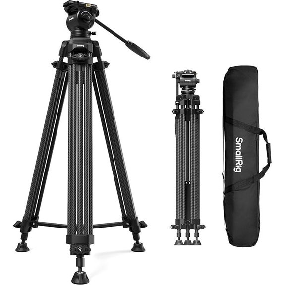SmallRig 73 Carbon Fiber Video Tripod with Fluid Head