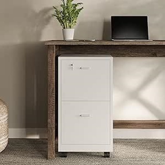 Lavish Home 2-Drawer Locking Rolling File Cabinet