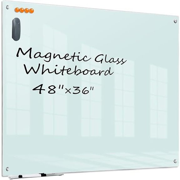 KIZZBY Magnetic Glass Whiteboard 48x36