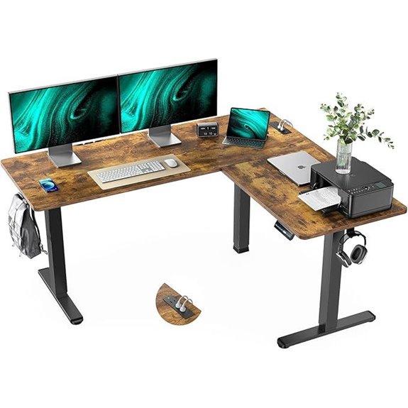 Marsail Electric Corner L-Shaped Standing Desk
