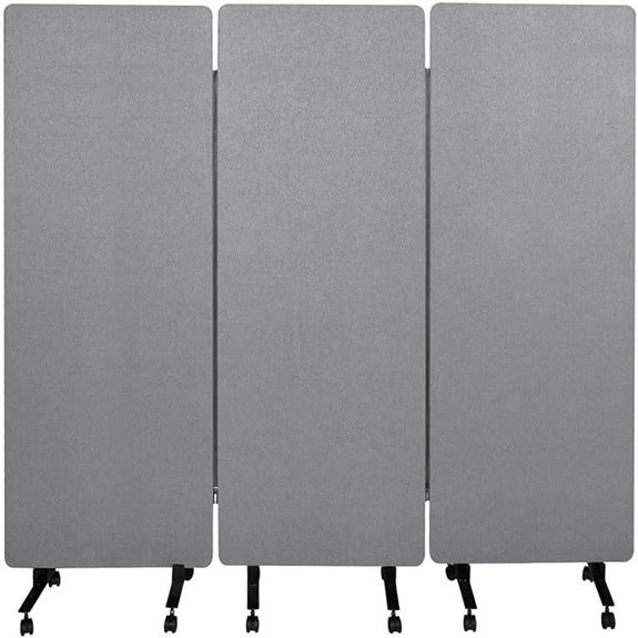 Portable Cubicle Divider with Wheels and Sound Dampening