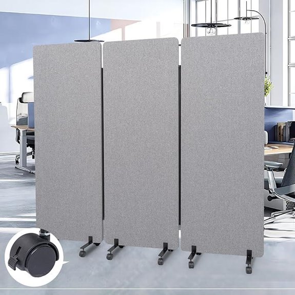 Portable Soundproof Office Wall Divider with Wheels