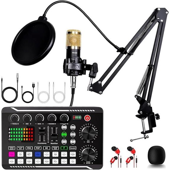 ALSO GO Podcast Equipment Bundle with Microphone and Sound Card