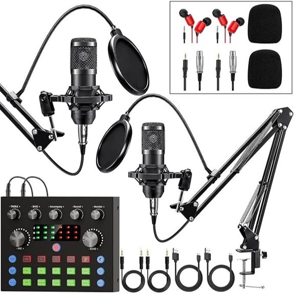Podcast Equipment Bundle with Microphones and Mixer