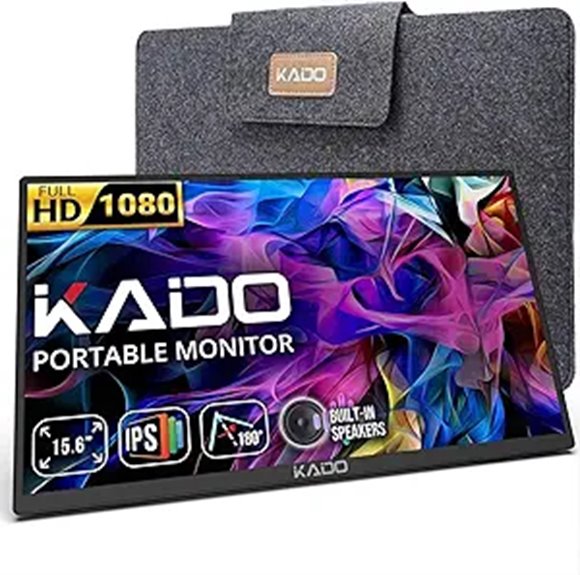 Kado 15.6 FHD Portable Gaming Monitor with Speakers