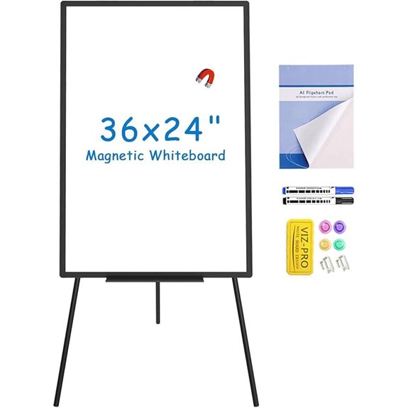VIZ-PRO Magnetic Whiteboard Easel Portable & Adjustable