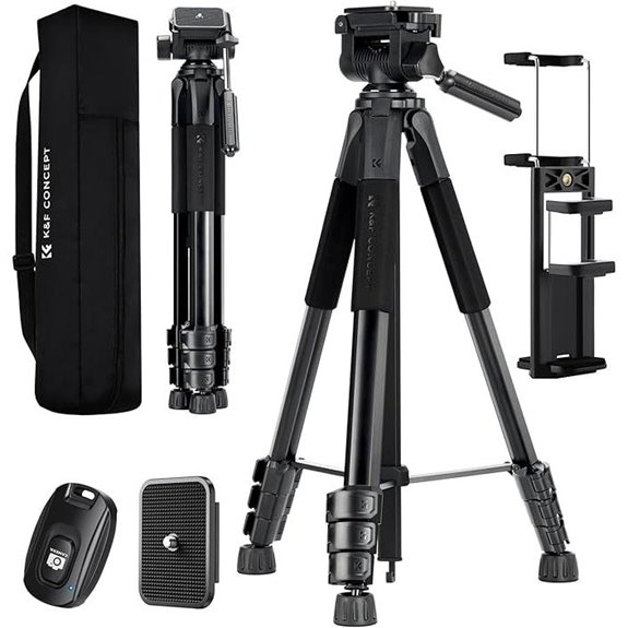 K&F Concept 68 Portable Camera Tripod with Smartphone Clip