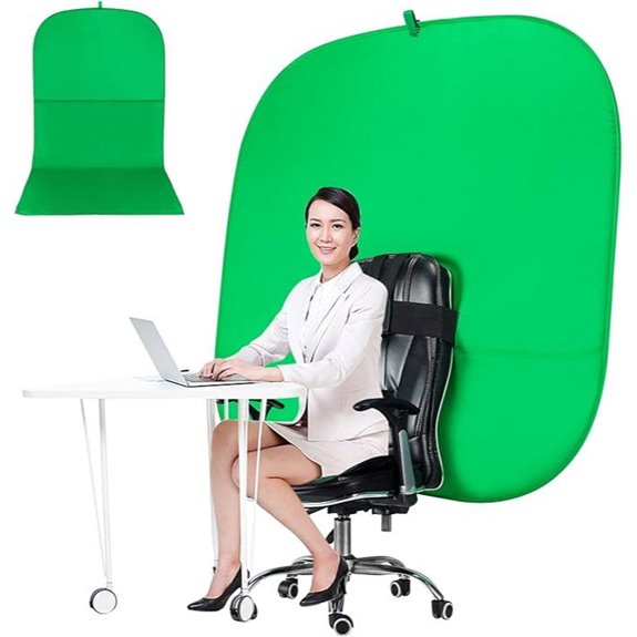 Portable Green Screen Chair with Stand and Chroma Key