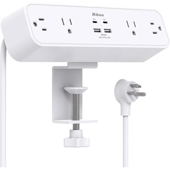 PD30W Desk Clamp Power Strip with USB Ports