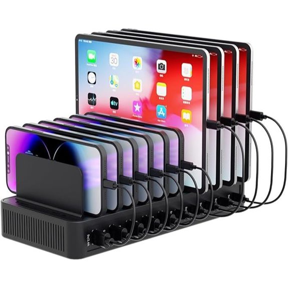 60W Multi-Device USB Charging Station with 10 Ports