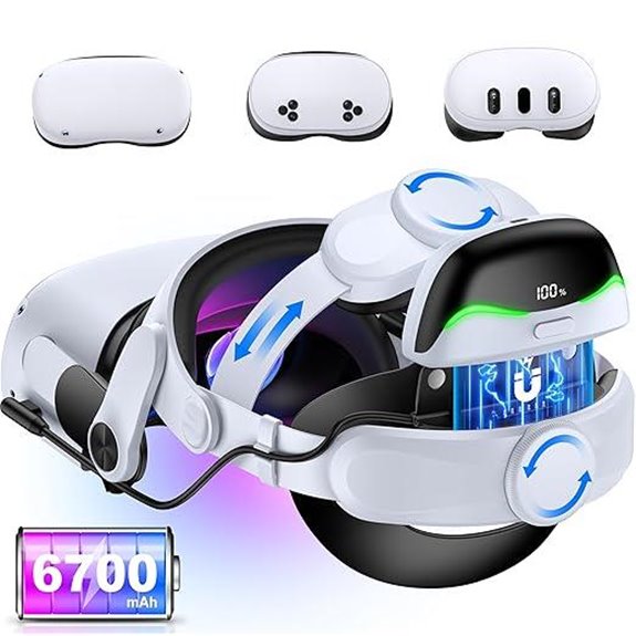 Battery Head Strap with 6700mAh Battery for Quest VR