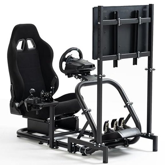Supllueer Racing Sim Cockpit with Monitor Stand