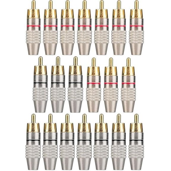 20-Pack RCA Male Plug Solder Adapters for Audio Systems