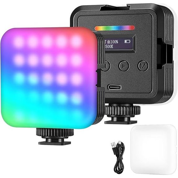 NEEWER RGB Camera Light with 3 Cold Shoe Mounts