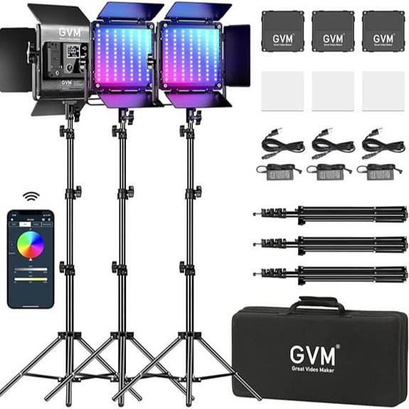 GVM RGB LED Video Lighting Kit (3-Pack)