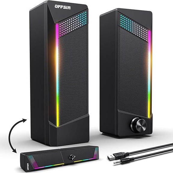 2-in-1 RGB Computer Speakers with Touch Control