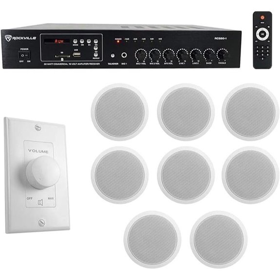 Rockville Commercial Audio Bundle with Amplifier and Speakers