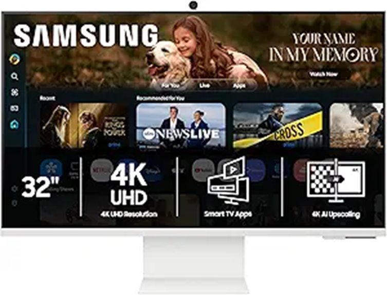 Samsung 32” 4K UHD Smart Monitor with Smart TV