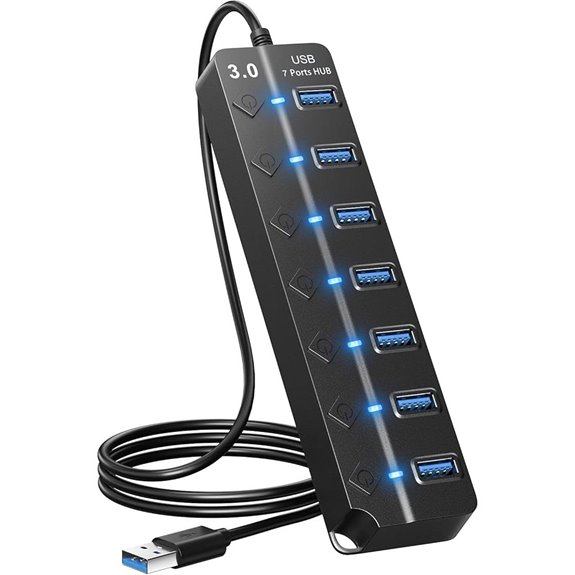 7-Port USB 3.0 Hub with On/Off Switches