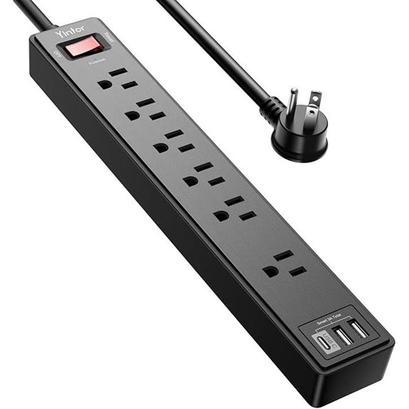 6Ft Surge Protector Power Strip with USB Ports