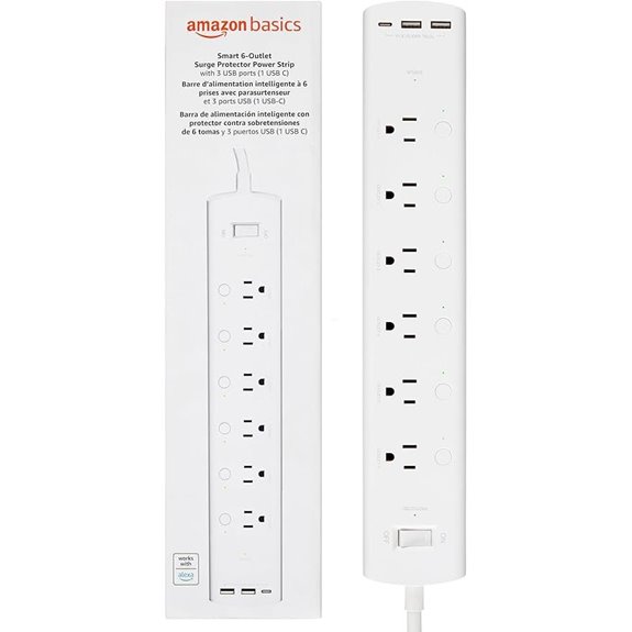 Amazon Basics Smart Plug Power Strip with 6 Outlets