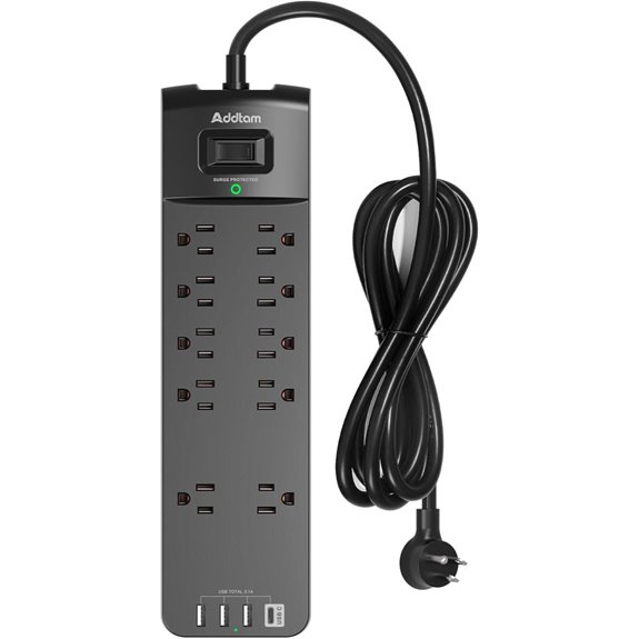 Addtam Surge Protector Power Strip with USB