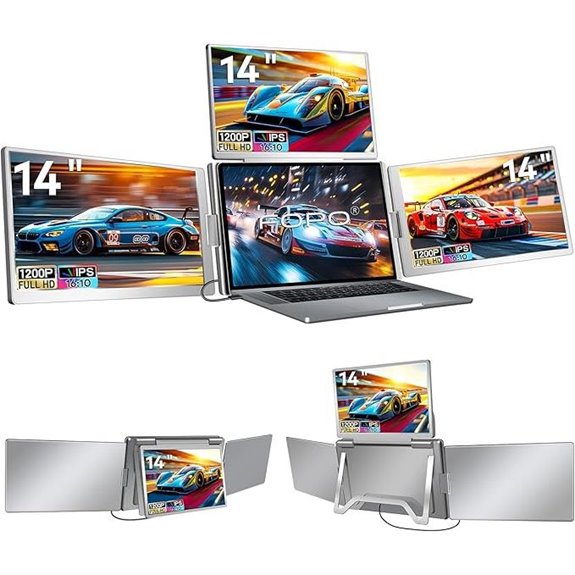 FOPO 14 Laptop Screen Extender with 3 Screens
