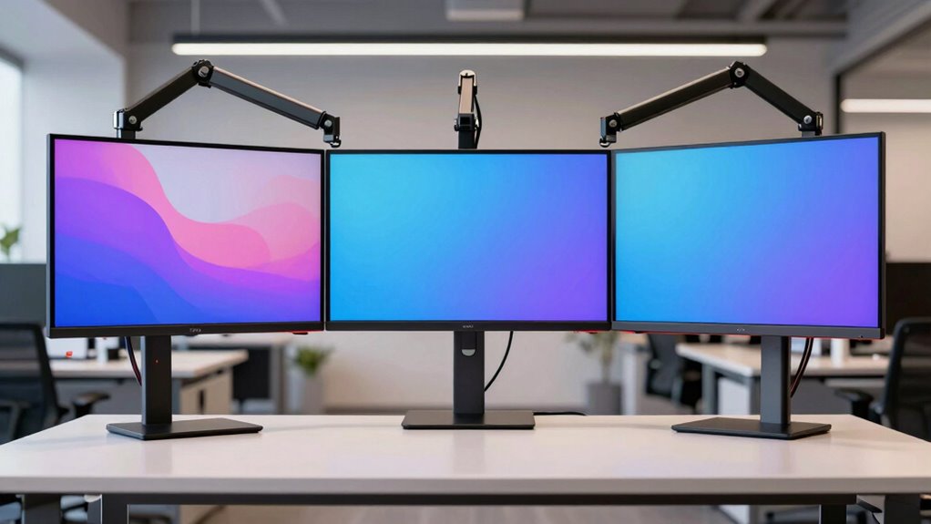 top triple monitor arms