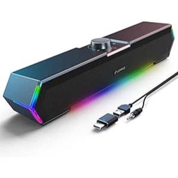 LENRUE G11 Desktop Computer Speakers with Touch Lights