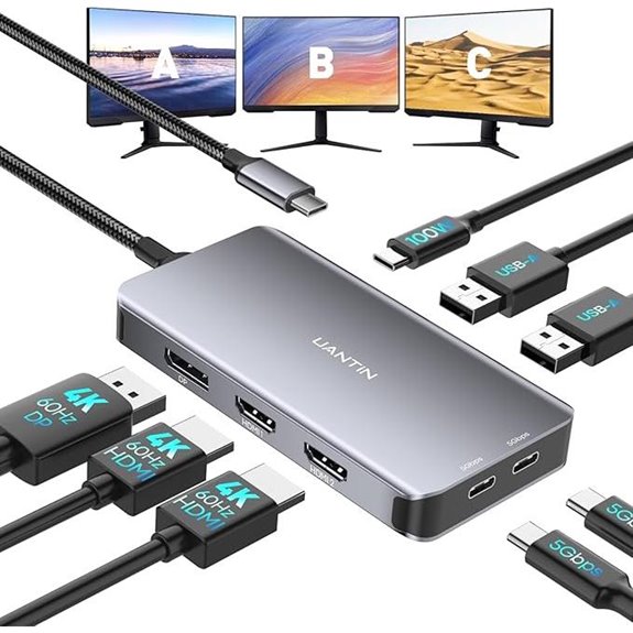 USB-C Docking Station with Triple 4K Displays