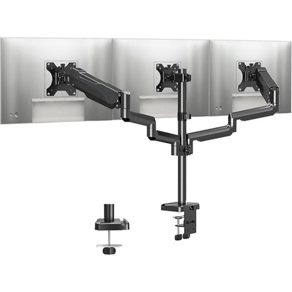 MountUp Triple Monitor Desk Mount with Gas Spring