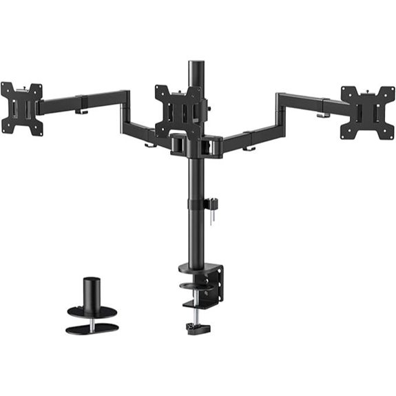 WALI Triple Monitor Mount for 13-27 inch Screens