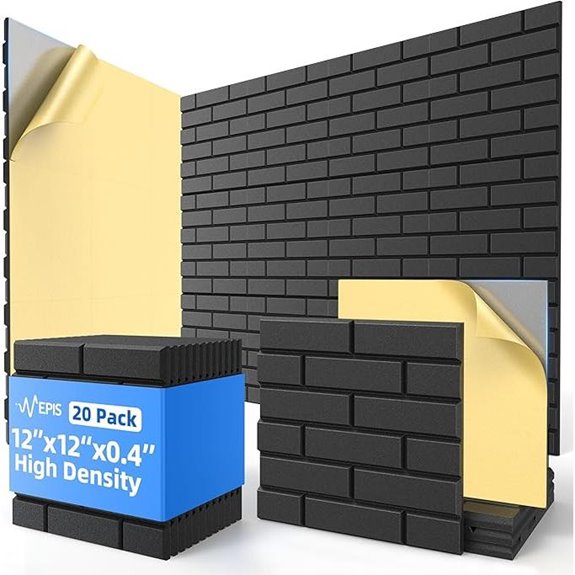 20 Pack Acoustic Soundproof Foam Panels