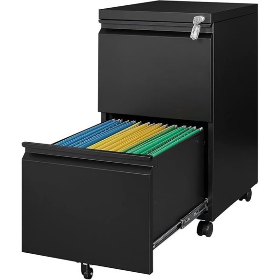 Letaya 2-Drawer Locked Mobile Filing Cabinet