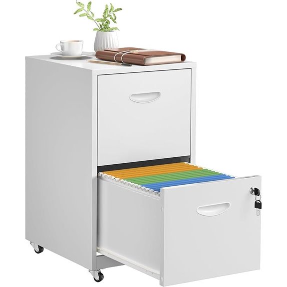 2-Drawer Locking Mobile Filing Cabinet