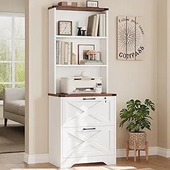 two drawer locking cabinet