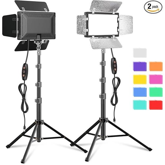 2 Pack LED Video Lighting Kit with Tripod