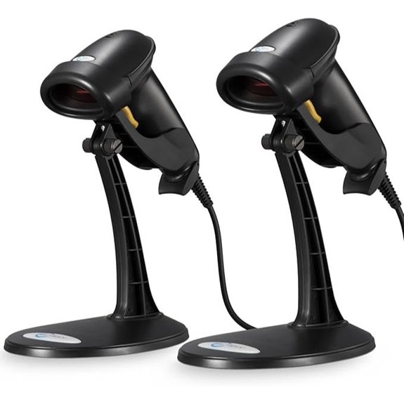 Esky 2-Pack Wired 1D Barcode Scanners with Stand