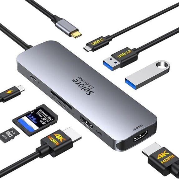 USB-C Docking Station with Dual HDMI and Charging