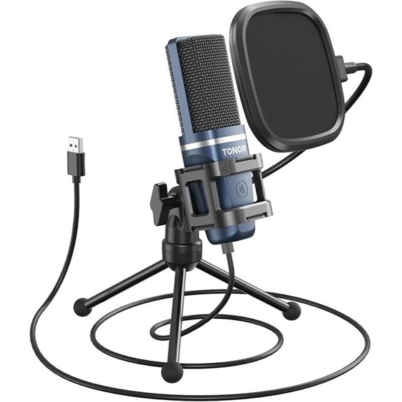 TONOR TC-777 USB Podcast Microphone with Tripod