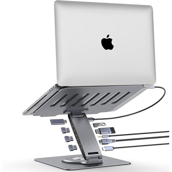 Adjustable 9-in-1 Laptop Stand with Docking Station