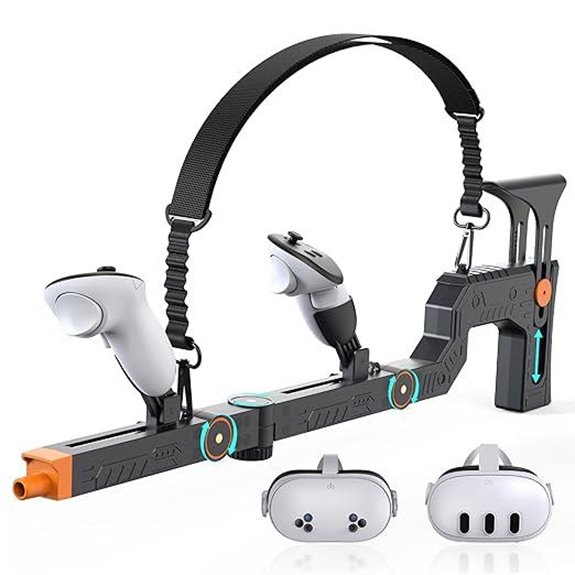 VR Gun Stock for Meta Quest 3 with Controller Grips