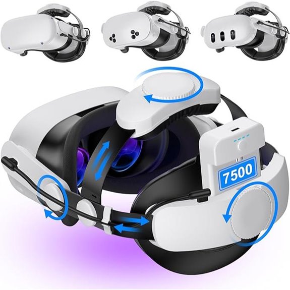 vr head strap with replaceable battery