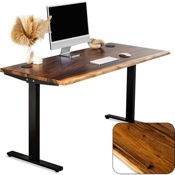 Walnut Adjustable Standing Desk with Live Edge