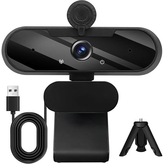 USB HD Webcam with Microphone and Tripod